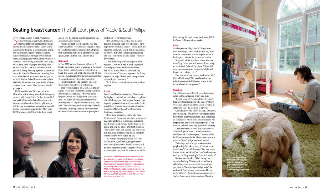 Screen shot of story above as it appears in the print magazine.